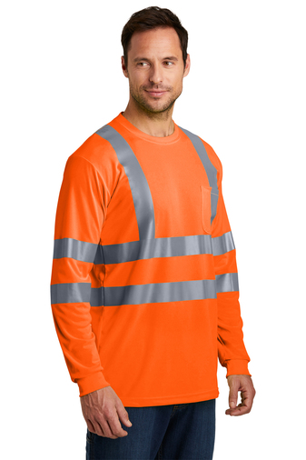 CornerStone® - ANSI 107 Class 3 Adult Unisex Long Sleeve Snag-Resistant Reflective T-Shirt